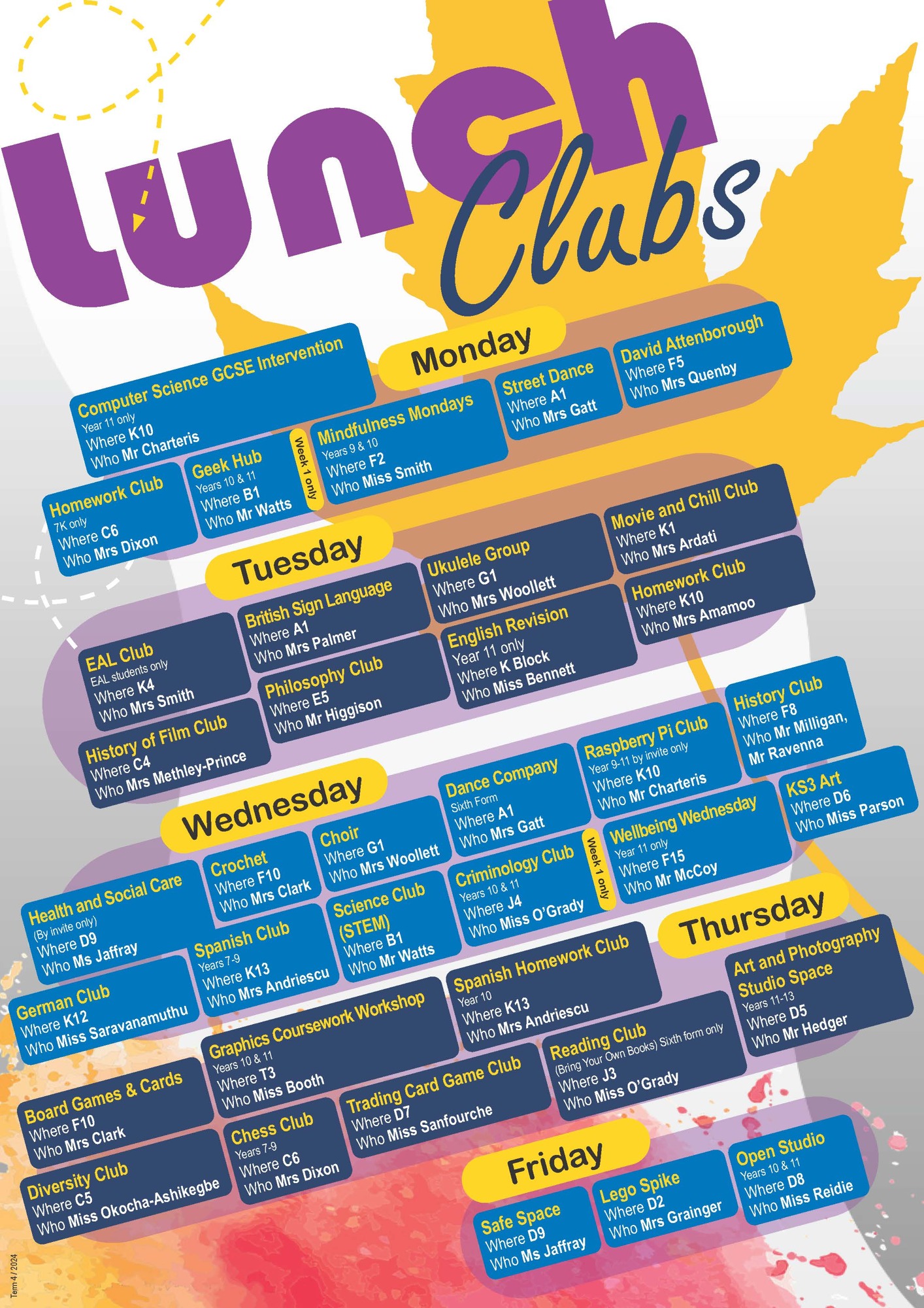 Lunch Time Clubs T4