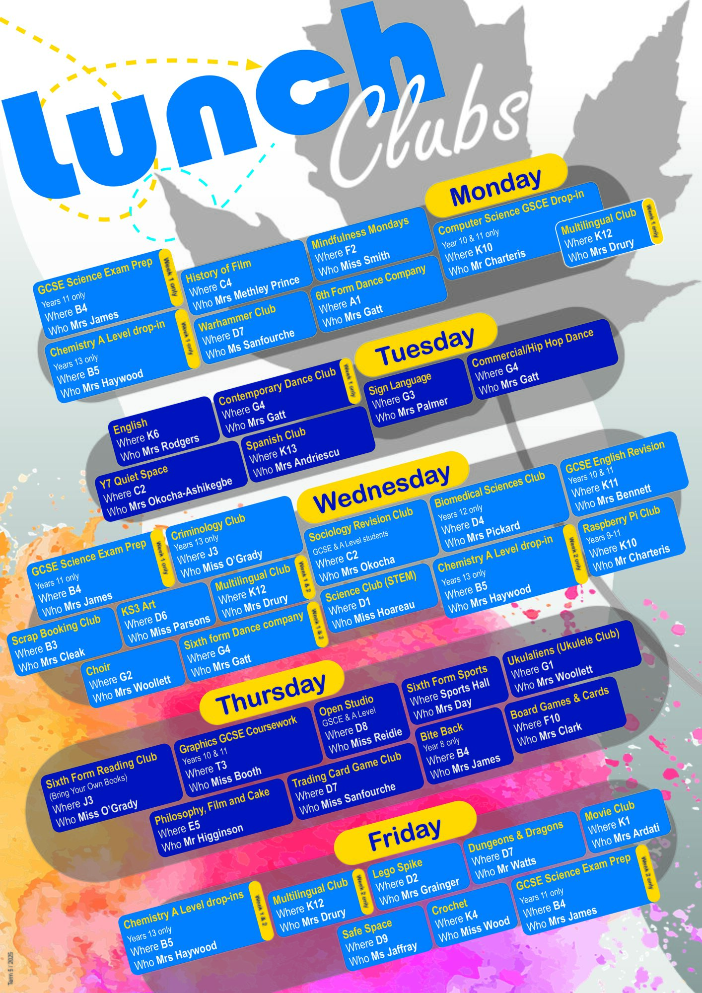 Lunch Time Clubs T5 25
