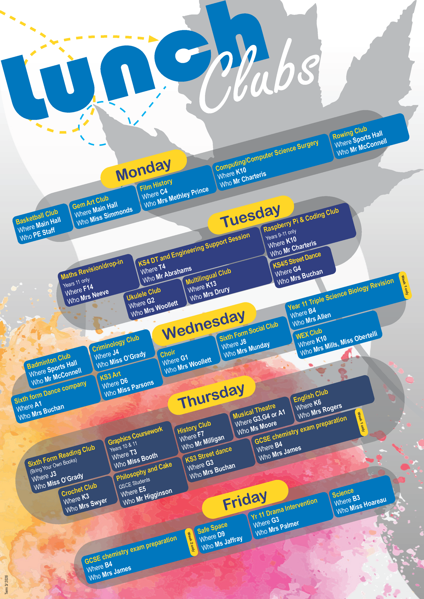 Lunch Clubs Jan 2026